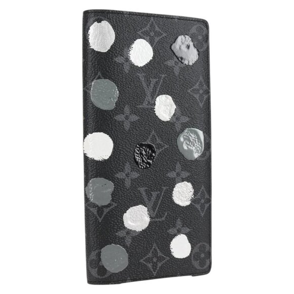 LOUIS VUITTON Monogram Eclipse (LV x YK) Portefeuille Plaza M81932 Auth 138477M - Picture 1 of 16